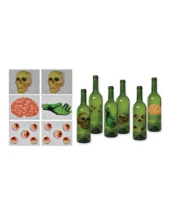 Halloween Flaschen Aufkleber 6 St. -Karneval-Universe halloween flaschen etiketten halloween flaschen aufkleber halloween bottle labels 39323 03