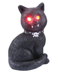 Gothic Katze Mit Roten LED Augen